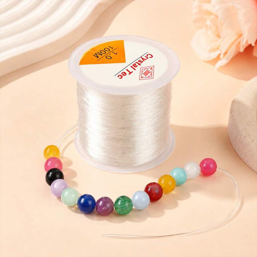 0.5-1.0mm Transparent Crystal Elastic String, DIY Beading, Jewelry Making, Handicraft Supplies, Suitable For Bracelets, Necklaces, Clay Beads, Crystal Beading Projects, Soft - Crystal Wire - View 1