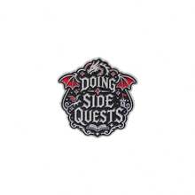 "Doing Side" Quests Dragon Enamel Pin, Fantasy Game Lapel Brooch, Vintage Gothic Badge For Backpack Clothes Hats, Unique Gift For Game Lovers - Multicolor - View 14