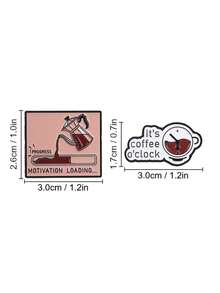 Fun Coffee Theme Brooch Creative English Slogan Metal Pin Bag Clothing Decoration Small Badge - Multicolor - View 9