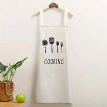 Simple Modern [Stylish Polyester Apron] Unisex, Size-Universal For Tea Coffee Shops, Waterproof Oil-Resistant Chef Apron With Pockets, Durable Design, Perfect Gift For Baking And Cooking, Kitchen Enthusiasts, Kitchen Aprons - Black - View 6