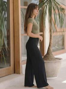 Soft Flare Pants Fall Sports - Black - View 5