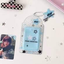 Star Polka Dot Transparent Card Holder Pendant, Korean Style Idol Photo Card Protective Sleeve, Album Card Storage, Guka Sleeve Keychain - Multicolor - View 17