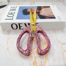 1pc High Quality Rhinestone Scissors, Stainless Steel Portable Craft Scissors For Office, Home, Paper Cutting, Opening Packages, Trimming Bangs, Cutting Threads, Crafting, Opening Ceremony, Sewing Tool - Multicolor - View 10