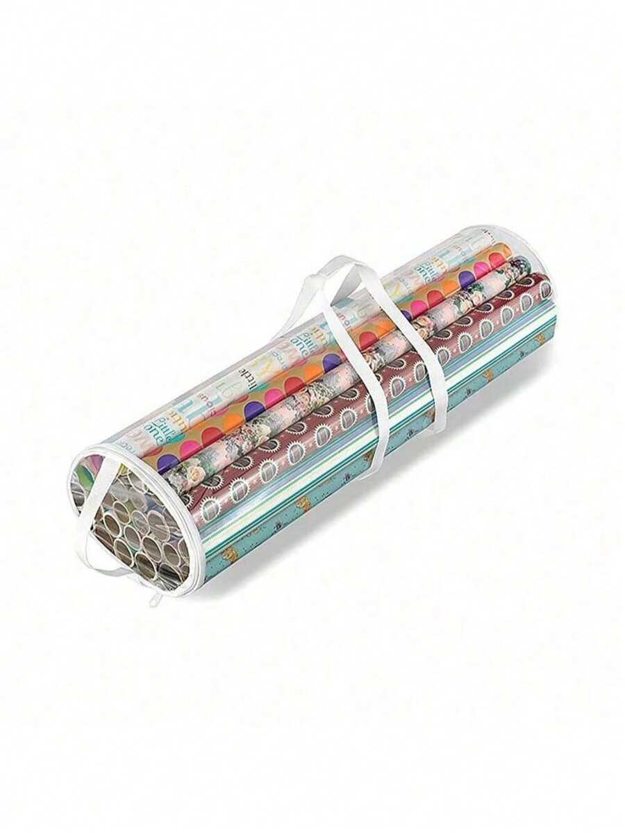 1pc Gift Packaging Storage Bag, PVC Packaging Paper Storage Bag, With Top And Side Handles, Wear-Resistant Storage Bag, Convenient To Carry Tubular Container. Graduation Gift, Birthday Gift, Wedding Gift, Christmas Gift Decoration And Storage Bag.