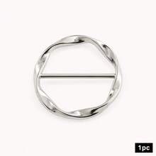3/1pc Women's Metal Scarf Buckle, Gold Silver Gun Black Three-Color Combination, Minimalist Geometric Round Ring Wave Design Scarf Clip, Alloy Material With Glossy Texture, Suitable For Silk Scarves, Shawls, Scarves, Shirt Collars Fixing And Styling, Lightweight Luxury Versatile Anti-Slip, Suitable For Commuting, Dating, Travel, Party, Office And Daily Wear, Can Be Used As Women's Exquisite Clothing Accessory And Holiday Gift - Multicolor - View 13