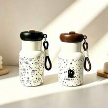 550ml Cartoon Cute Insulated Tumbler With Adorable Body Pattern And Portable Lanyard, Eye-Catching For Daily Outings, Comfortable Grip, Convenient For School, Commute And Shopping, Spring Lid Design For Easy Opening And Closing, Satisfies Daily Insulation Needs For Hot And Warm Water, Fresh And Cute Appearance For Great Photos, Perfect For Personal Use Or As A Gift, Combines Aesthetics And Practicality - Multicolor - View 1