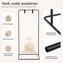 GLADNEY Höhenverstellbarer Hochzeits-Willkommensschild-Halter, Schwarzer Posterständer,Metall Staffelei Ständer Bodenstehend mit 4 Lederriemen, für Hochzeit Sitzplan Party Messe ,80 x 50 x 175 cm, bis 5 kg - Standard - Übersicht 7