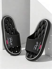 Summer Cartoon Design Versatile Slippers, Lightweight Comfortable Sole, Easy To Clean, Unisex, Suitable For Indoor And Outdoor Wear - Black - View 3