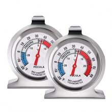 2 Pack Refrigerator Thermometer, -30~30°C/-20~80°F, Classic Fridge Thermometer Large Dial With Red Indicator Thermometer For Freezer Refrigerator Cooler - View 1