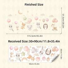 1set/2sets/4sets Self-Adhesive Wall Stickers Featuring A Bohemian Rabbit, Butterflies, And Flowers For Baby Room Decor, Suitable For Living Rooms - Multicolor - View 8