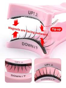 MAANGE 1 Pair Cartoon Magnetic False Eyelashes, Cat Eye Strip Lashes, Portable & Natural & Realistic, Reusable, Strong Magnetic Adhesion, No Glue Or Makeup Remover Needed, Create Natural Lengthening, Curling & Eye-Enlarging Effect, Travel Essential, Gift For Women - Multicolor - View 10