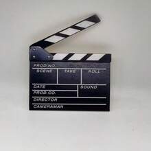 1pc Movie Film Clapperboard, Wooden Black & White Clapperboard Accessory, Director Movie Editing Action Scene Clapperboard, Creative Wall Decor - Multicolor - View 2