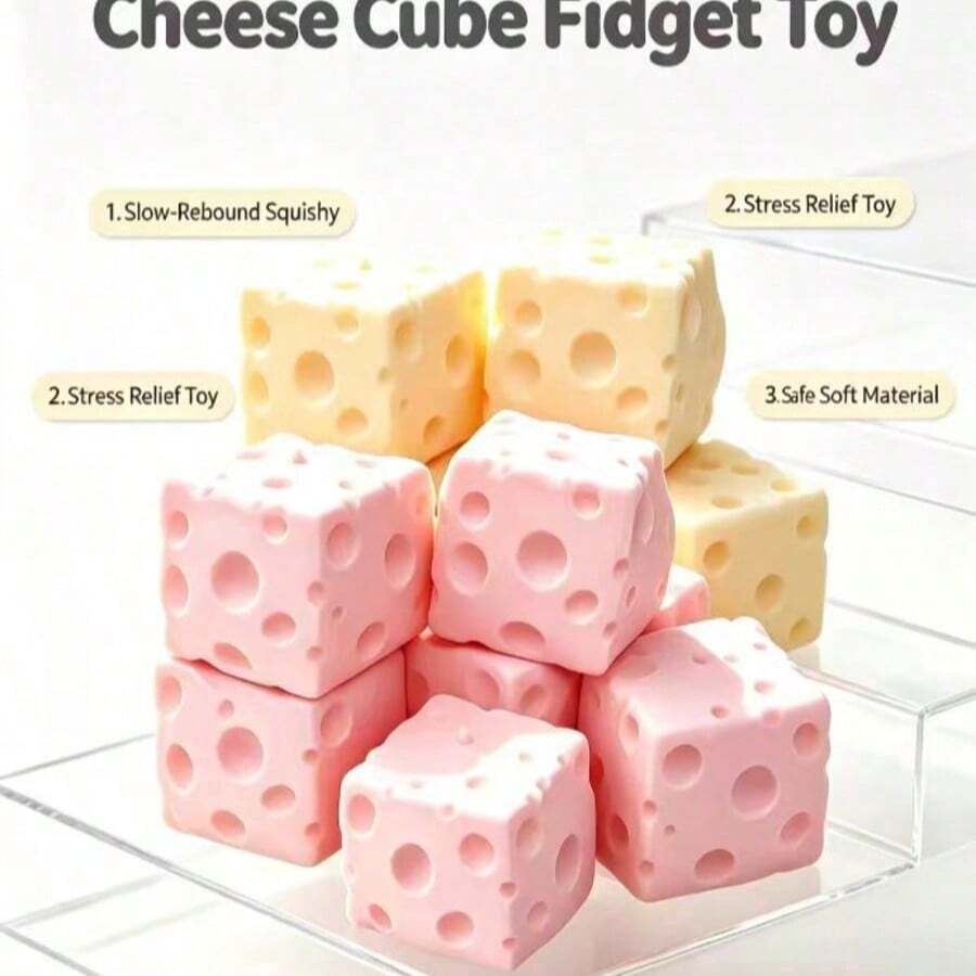 Pink & Cheese Mainan Puzzle Keju Besar TPR Merah Muda, Squishy Keju, Pangsit Squishy, Mainan Gelisah, Squishy, Squishy / - MultiWarna - View 1
