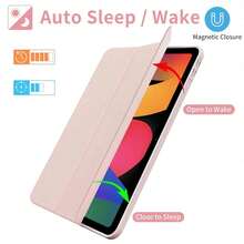 Solid Color Pink TPU Basic Pad Cases Smart Flip Cover Case For Pad SE 11-Inch (2023 Model), Pad Pro 12.1-Inch (2024 Model), Pad 2 11-Inch (2025 Model), POCO Pad 12.1-Inch, Supports Auto Wake/Sleep Function Spring Pastel Easter Gift - Pink - View 2