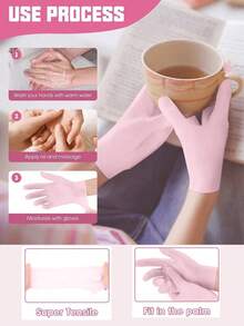 2 Pairs/1 Pair Moisturizing Gloves, Softening Exfoliating Foot And Hand Care Tools, Suitable For Dry Skin, Soft Silicone Gel, Reusable, Suitable For Hand Care, Care Tools, Soft Silicone Gloves - Multicolor - View 4