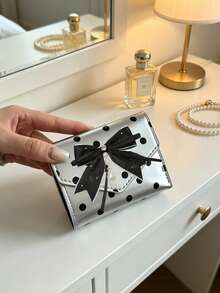 Y2K Powder Polka Dot Purse, Fashion PU Small Wallet, Polka Dot Multi-Card Card Bag,Kawaii Style Card Holder, ID Document Storage Bag - Multicolor - View 7