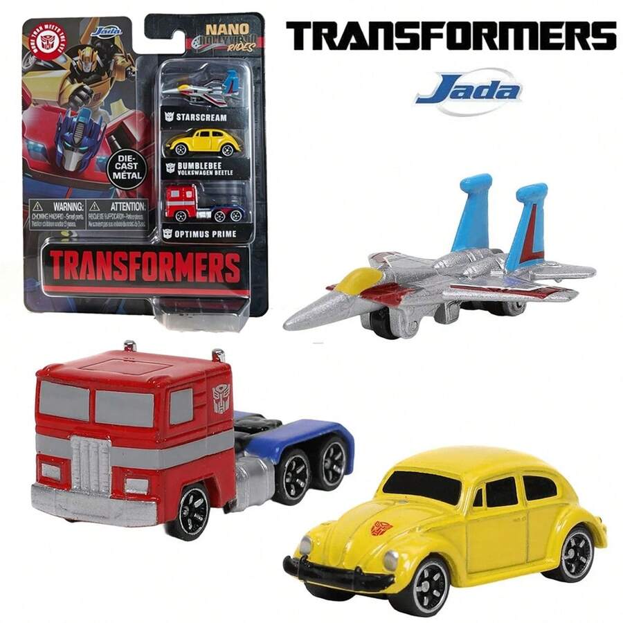 Simba JadaToys Transformers Mini Vehicle 3 Packs, , & Starscream Diecast Alloy Car Models, Collectible Display Set - Multicolor - View 1