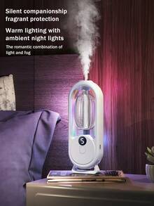 1 buah Diffuser Aromaterapi Minimalis Putih, Dapat Dipasang di Dinding & Diffuser Ultrasonik 2-in-1 di Meja dengan Lampu Malam LED 7 Warna, 5 Mode Operasi, 6 Pilihan Minyak Esensial, Bertenaga USB, Dapat Diisi Ulang, Cocok untuk Ruang Rumah yang Luas, Kantor, Kamar Tidur, Kamar Mandi, Asrama Mahasiswa, Hotel, Ruang Hewan Peliharaan - Putih - View 4