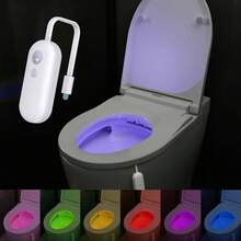 2pcs Toilet Light & Bathroom Light, Motion Sensor Night Light, Smart Light Sensor, 120° Wide Angle Coverage, 4m Detection Range, 8 Colors Optional, IP65 Dustproof Rating, Ideal Gift Choice, Suitable For Bathroom And Hallway - White - View 3