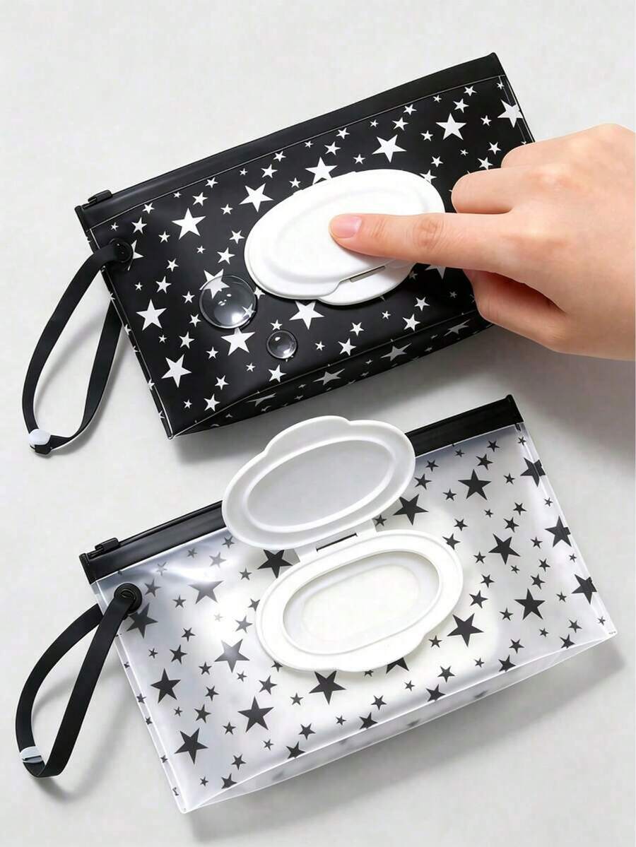 Portable Reusable Wet Wipes Storage Bag; Travel Wet Wipes Dispenser Box; Multi-Functional Storage Bag Suitable For Home, Kitchen And Outdoor; Essential Travel And Vacation Item; Summer Essential; Soft Texture; Home Decor; Halloween Supplies; College Dorm And Camping Essential. - Multicolor - View 1