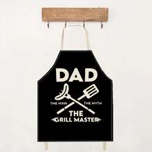 1pc Funny Men's BBQ Print Halter Apron, Sleeveless Protective Apron For Cooking, Grilling, Home Cleaning - Multicolor - View 6