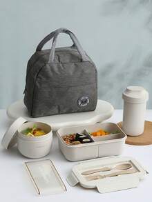 1 buah Kotak Bento dengan Peralatan Makan, Aman untuk Microwave dan Mesin Cuci Piring, Wadah Penyimpanan Makanan untuk Piknik, Berkemah, Pesta, Kantor, Sekolah - MultiWarna - View 7