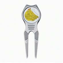 Golf Divot Tool With Magnetic Ball Marker, Metal Green Repair Fork, Portable Golf Ball Mark Repair Tool, Golf Accessories - Robot Dog Red - View 6