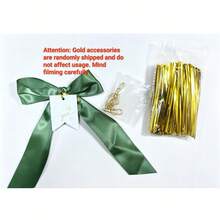 1/5/10pcs Premium Frosted Clear PP Tote Bag, High-Quality, L/M, Thickened Hand-Held Bags, Green Satin Ribbon, Raffia And 'Thank You' Tag, For Valentine's Day, Thanksgiving, Birthdays, Halloween, Christmas, Wedding Bridesmaid Gift Bags - Multicolor - View 9