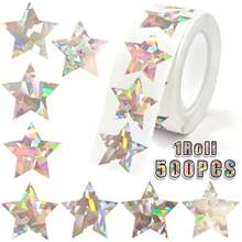 500pcs Holographic Star Stickers, Shiny Star Stickers, Holographic Stickers Suitable For Teachers, Parents, School, Learning, Training, Self-Adhesive Labels, Kids Party, Birthday, Incentive, Encouragement, Gift, Decoration, Stationery Stickers - Cartoon - View 1