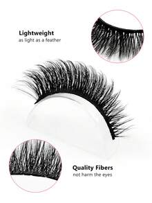 Asiteo 7 Pairs Natural Look Faux Mink False Lashes 3D Volume Fake Eyelashes Easy To Wear - Perfect For Daily Use And Romantic Dates - Black - View 3