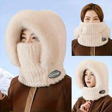 1 buah Topi Musim Dingin Wanita, Syal, Masker Wajah, Penutup Telinga Hangat Tahan Angin untuk Bersepeda - MultiWarna - View 1