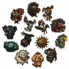 9/14PCS Doomsday Animal Series Shoe Charms Set, PVC Shoe Decorations, Shoe Accessories Charms, Gift Idea For Birthday Christmas Halloween Party Favor - Multicolor - View 1