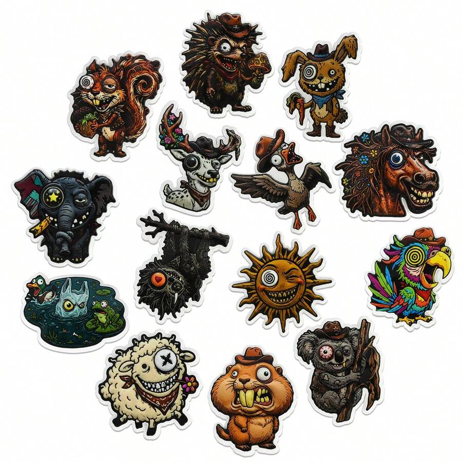 9/14PCS Doomsday Animal Series Shoe Charms Set, PVC Shoe Decorations, Shoe Accessories Charms, Gift Idea For Birthday Christmas Halloween Party Favor - Multicolor - View 1