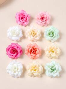 10/5pcs Multi-Color Artificial Rose Flower Hair Clips, Durable & Gentle On Hair, Sweet & Cute Hair Accessories For Women And Girls, Suitable For Daily Wear, School, Party, Vacation - Multicolor - View 3