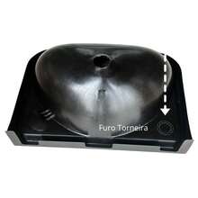 Kit Pia Banheiro Lavatório Preta Lavabo Plástico 5 Litros Com Sifão Sifrão Sanfonado Black Preto - Preto - Visão 3