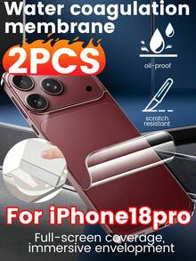 Applicable To Apple 18 Phone Back Film 18ProMax Matte Hydrogel Soft Film Ultra Back Film Full Coverage Anti-Scratch, Back Cover Protection Anti-Drop Transparent, Phone Back Soft Film, Bare Machine Feel, Smooth No Fingerprints, Wear-Resistant Anti-Scratch - Clear - View 9