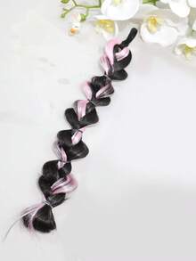 1pc Kids Bubble Braid Ponytail Hair Extension With Elastic Hairband, Soft Colorful Synthetic Hair, Easy To Wear No Damage Hair Piece, Suitable For Girls Holiday Cosplay Party, Halloween - Multicolor - View 11