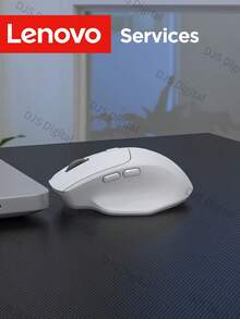 Lenovo 无线鼠标，双模可充电鼠标，2.4G/BT 连接，人体工学游戏鼠标，亲肤材质，握感舒适，适用于办公室、家庭、游戏等多种用途，兼容多种设备，电池寿命长 - 白色 - 查看 7