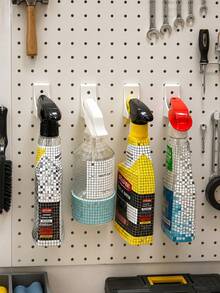 New Wall-Mounted Spray Bottle Storage Rack Red/Black/White Multi-Functional Practical Organizer Rack Suitable For Utility Room, Cleaning Cabinet, Garden Room, Studio Easy Installation Practical Storage Rack - Multicolor - View 3
