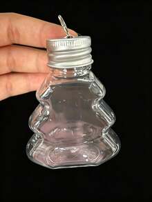 10/1pc Refillable Christmas Tree Shaped Hanging Ornament, 50ml Clear Plastic Ball Bottle, DIY Fillable Color, Suitable For Christmas Tree, Holiday Party Decoration - Multicolor - View 9