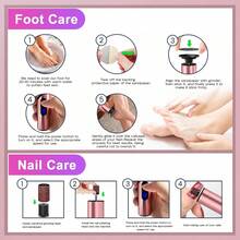 Foldable Electric Foot File, Rechargeable Handheld Foot Dead Skin Remover, 9-Speed Adjustable, Multi-Function Personal Foot Polisher, Portable Callus Removal Tool For Home And Nail Salon, Foot Care Tool For Men And Women - Multicolor - View 4