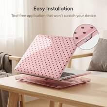 Polka Dot Style For Macbook Neo 13-Inch 2026 A3404 A18 Pro Chip, A3404 2026 Neo 13-Inch Ultra Clear Crystal Fully Transparent Ultra-Thin Hard Shell Protective Case, Back To School Season Pink Polka Dot - View 6
