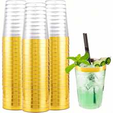 20PCS Water Cups, Juice Cups, Gold, Hard Cups Suitable For Weddings, Parties, Tea For 20 Guests, Back To School, Ice Cream, Drinking Water And Other Occasions - Gold - View 1