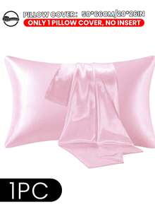 1pc/2pcs Satin Pillowcase, Silk Pillowcase For Hair And Skin Care, Luxurious Silky, Super Soft And Breathable, No Filling, Machine Washable, Autumn Decor, Autumn Home Decor - Girly Pink - View 16