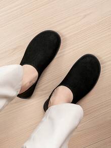 Men's Plus Size Slip-On Casual Loafers With Exquisite Embroidery, Sturdy Stitching, Flexible Upper, Comfortable Fit - Black - View 3