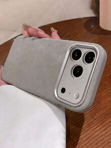 Ultra-Fine Fiber Leather Texture MagSafe Magnetic Phone Case Compatible With Apple 17ProMax/16Promax/15/14/13/12 Series Hard Shell - Grey - View 1