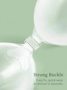 Transparent Front-Clasp Silicone Bra (Can Be Paired With Non-Woven Fabric Flower Stickers), Minimalist Invisible Design Made Of Liquid Silicone Material, Rounded Cup Shape Fits Body Lines, Front-Clasp Opening Design For Easy On And Off, Self-Adhesive For Secure Fit And Resistance To Shifting, Waterproof And Sweat-Resistant, Washable And Reusable, Suitable For Wedding Dresses, Backless Outfits, Daily Commute And Other Occasions, Can Be Paired With All Types Of Clothing Throughout The Four Seasons - Silicone One-cup Bra - View 2