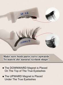 1 Pair Magnetic False Eyelashes, Half-Length, No Glue Needed, Short Magnetic False Eyelashes, Natural Cat Eye Effect, Reusable, No Glue Needed, Suitable For Eyelash Extensions, Perfect For Slouchy People, Beauty Bloggers, Great Gift - Multicolor - View 4