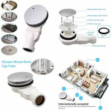 Bathroom Low Profile  Plated Shower Waste Trap 40/50 Mm Outlet Side Drain - 26B-d-wIN-uK-shower Waste Trap - View 3