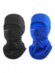 Musion 1pc Winter Warm Ski Mask, Thermal Protective Headgear, Windproof Warm Lining, Suitable For Cycling And Skiing - Black - View 12